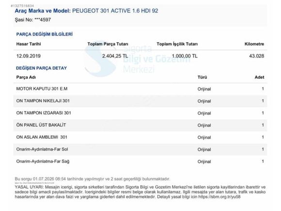 2016 PEUGEOT 301 ACTIVE EMSALSİZ 83.000KM!