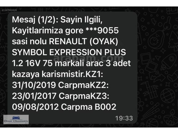 2011 Model Renault Symbol 1.2 16V Değişensiz Lpg'li 125 Bin Km