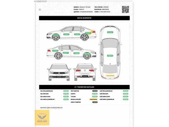 AKGÜL AUTO TEMİZ BAKIMLIDIR BENZİN LPG DİR.