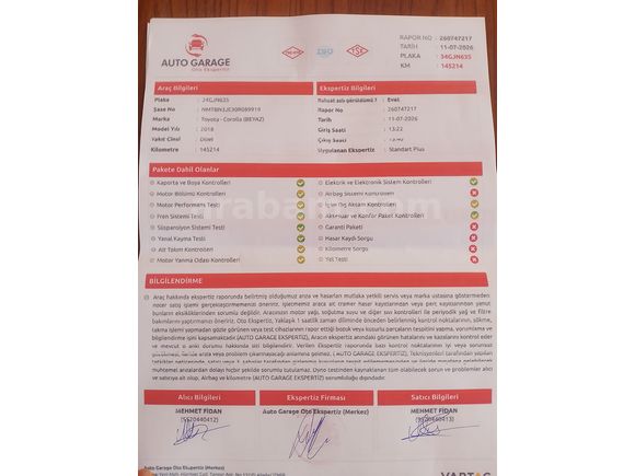 Sahibinden Toyota Corolla 1.4 D-4D Touch 2018 Model 