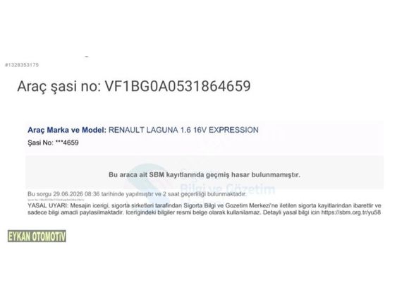 RENAULT LAGUNA 1.6 1.6 VALF EXPRESSİON PLUS 115 HP