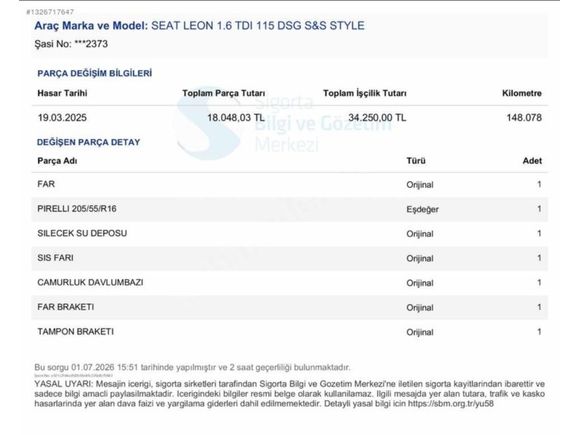 DEĞİŞENSİZ SEAT LEON
