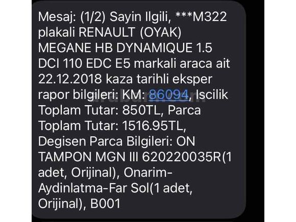 Sahibinden Değişensiz Temiz Renault Megane 1.5 dCi Dynamique 2012 Model 