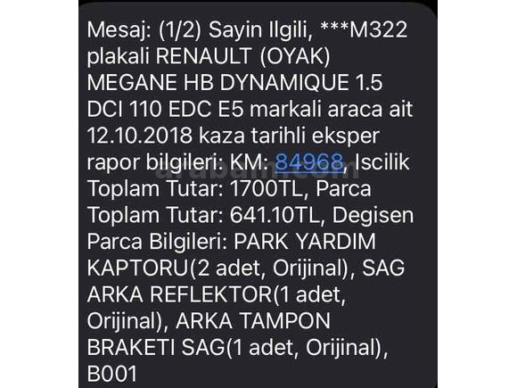 Sahibinden Değişensiz Temiz Renault Megane 1.5 dCi Dynamique 2012 Model 