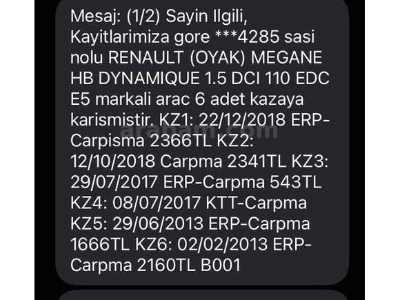 Sahibinden Değişensiz Temiz Renault Megane 1.5 dCi Dynamique 2012 Model 