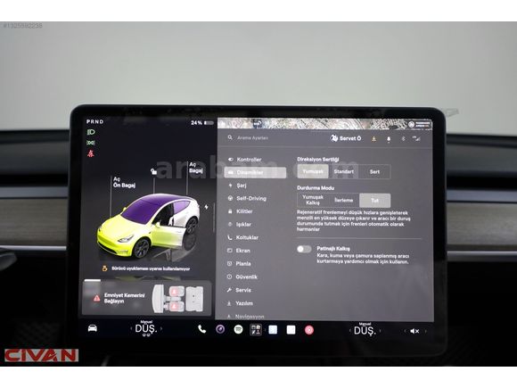 CİVAN 2024 TESLA MODEL Y RWD 218 HP-CAM TAVAN-ISITMA