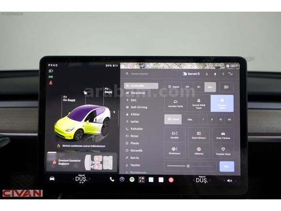 CİVAN 2024 TESLA MODEL Y RWD 218 HP-CAM TAVAN-ISITMA