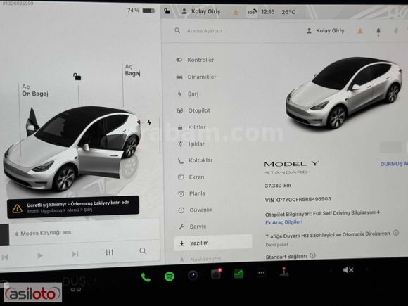 ASİL'den BOYASIZ 2024 Tesla Model Y Standart FULL PPF