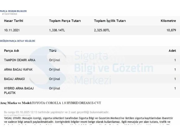 SBS GARAGE DEN TOYOTA COROLLA HiBRİT KM 110 BİNDE
