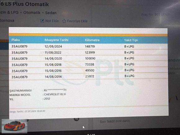 DEGİŞENSİZ 2012 MODEL CRUZE 1,6 LS PLUS 170,000KM EXPERTİZLİ