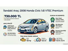 Sahibinden Honda Civic 1.6i VTEC Premium 2018 Model
