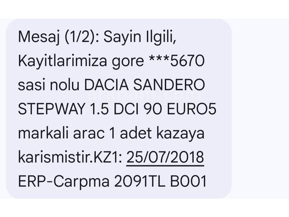 Sahibinden Dacia Sandero 1.5 dCi Stepway 2017 Model İzmir