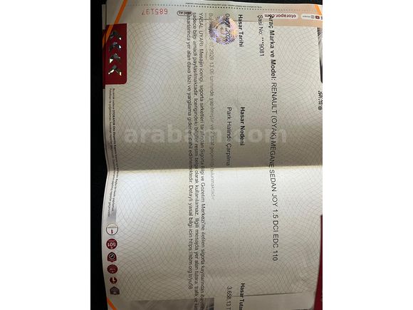 MUAYENE YENİ-DEĞİŞENSİZ-1 PARÇA LOKAL-TESİSATLI 2017 MEGANE4 TOUCH