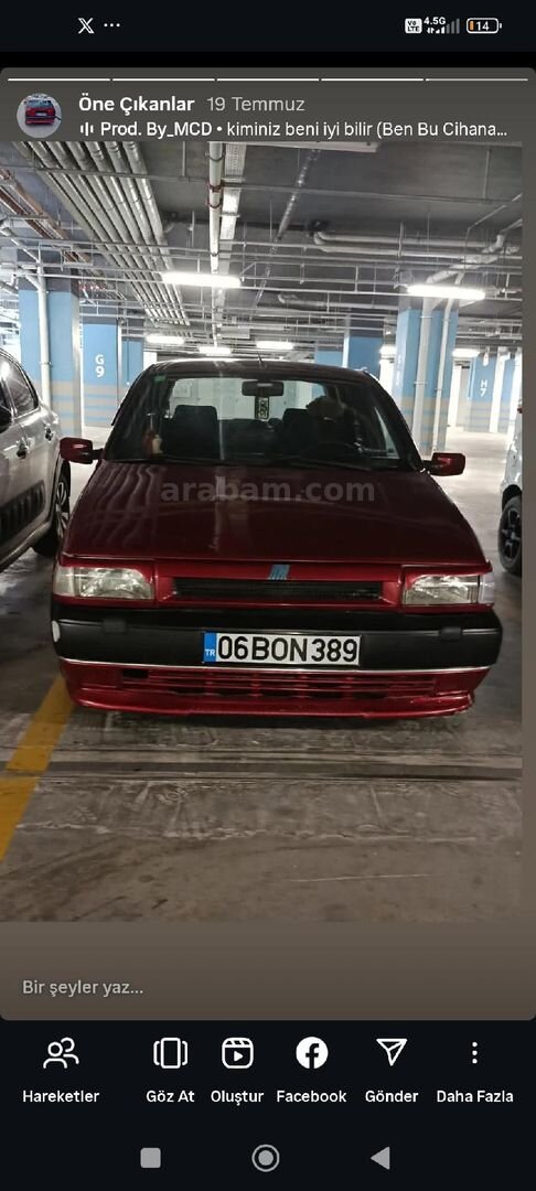 Sahibinden Fiat Tipo 1.6 SLX 1996 Model Ankara 185.000 km Bordo 6