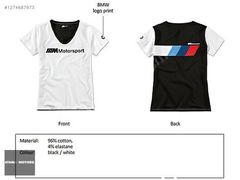 BMW ///M MOTORSPORT BAYAN TSHIRT SİYAH/BEYAZ
