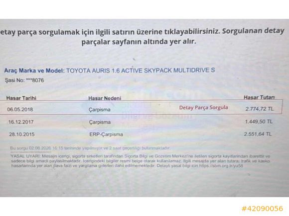 2013 AURİS~1.6 CAM TAVAN~95 BİNDE~OTOMATİK