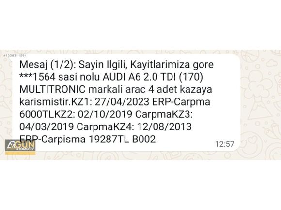 Takaslı 2011 Model Audi A6 2.0 TDI Multitronic Sunroof+Deri