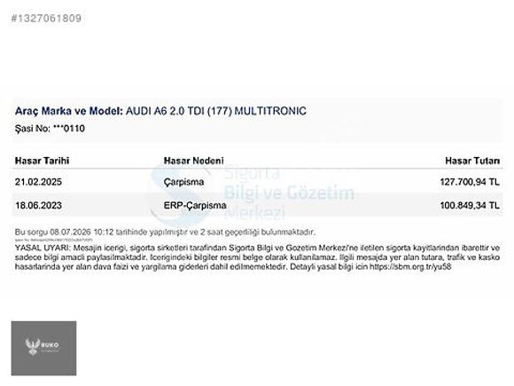 RUKO'DAN 2013 MODEL TEMİZ AUDİ A6 2.0 TDI MULTİTRONİK
