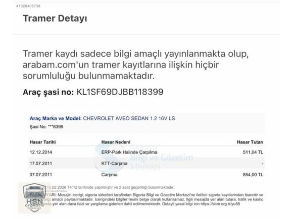HSN | HATASIZ BOYASIZ 2011 Chevrolet Aveo 133.Bin Km