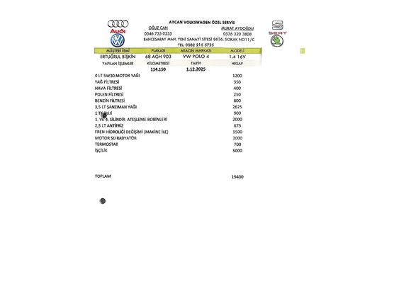DEĞİŞENSİZ DÜŞÜK KM BENZİNLİ OTOMATİK 2004 POLO