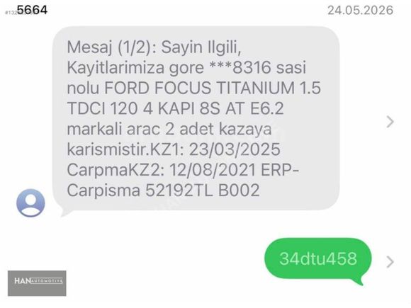 2021 ÇIKIŞ FOCUS TİTANİUM+KOLTK.DİREKSYN.ISTM+KABLSZ ŞARJ. G.GRŞ