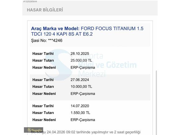 /BEGOĞLU OTOMOTİV/2019 FORD FOCUS 1.5 ECOBLUE TİTANIUM EMSALSİZ