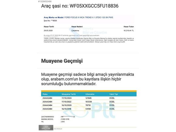 2015MDL OTOMATİK 137 Bin KM Trend XFOCUS