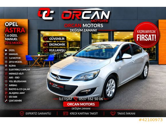 ORCAN MOTORS dan 2016 Astra Sedan 1.6 CDTI Start&Stop Design