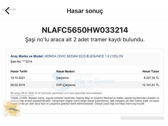 2018 MODEL// FABRİKASYON LPG'li//BOYASIZ CİVİC