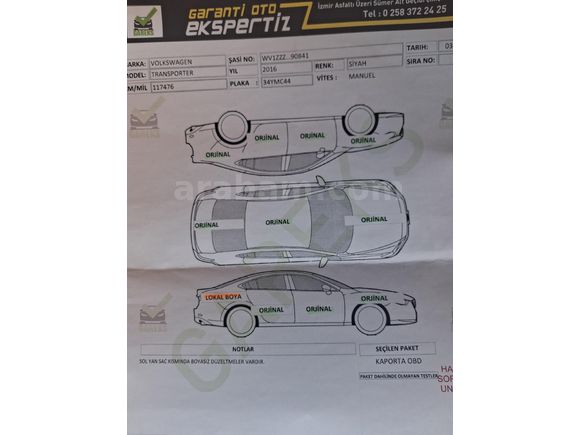 Sahibinden Volkswagen Transporter 2.0 TDI  2016 Model  159.000 km Siyah
