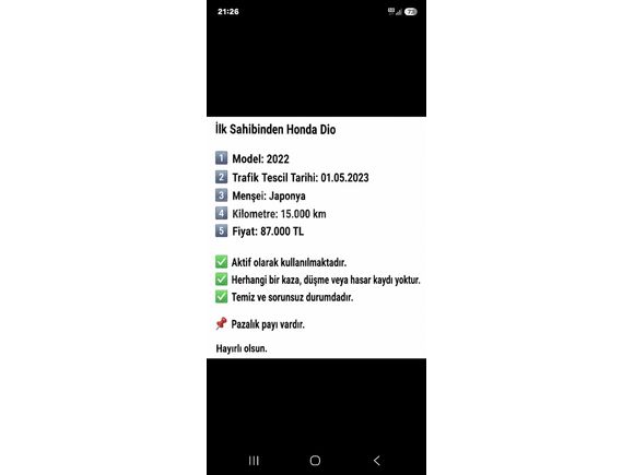 ilk sahibinden honda dio Sahibinden Honda Dio