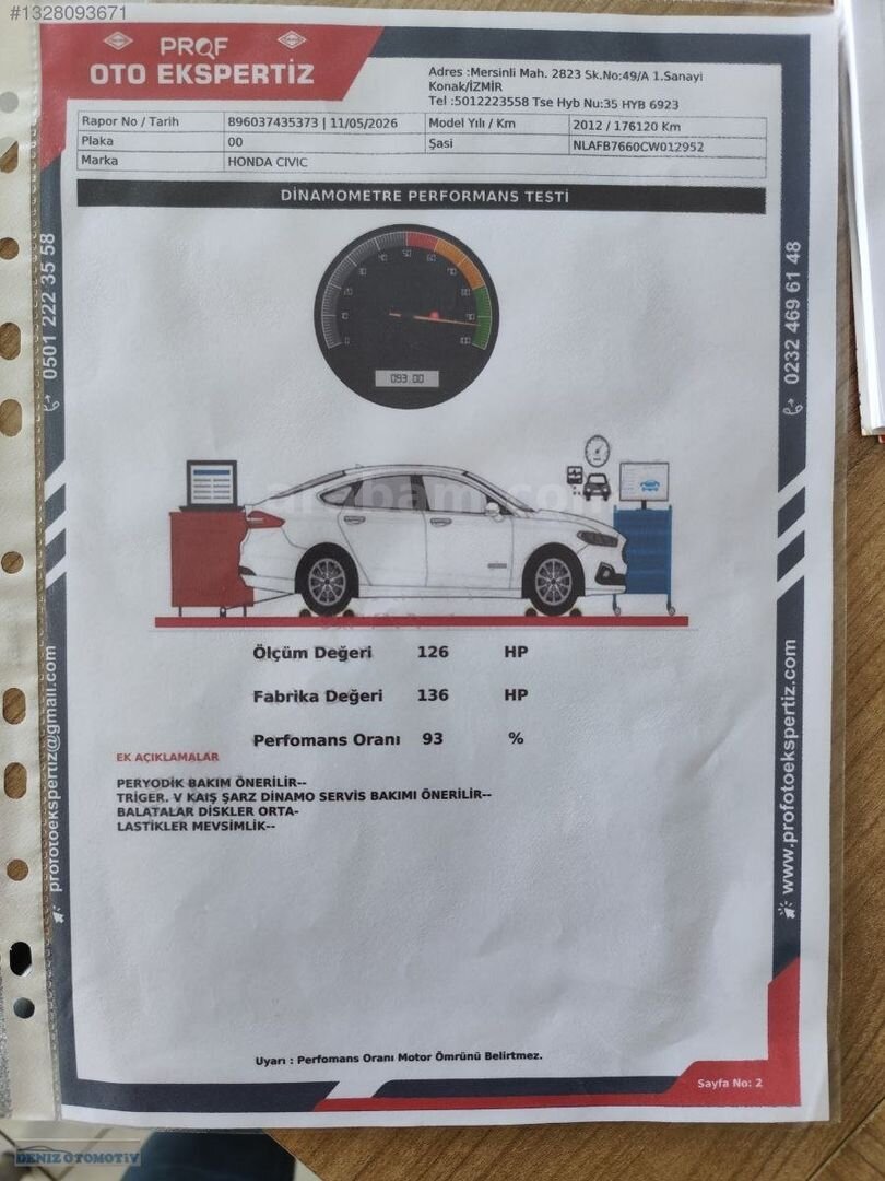 Galeriden Honda Civic 1.6i VTEC Eco Premium 2012 Model İzmir 176.120 km Siyah 5