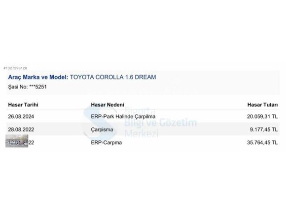 2019 COROLLA 1.6 VİSİON OTOMATİK MASRAFSIZ