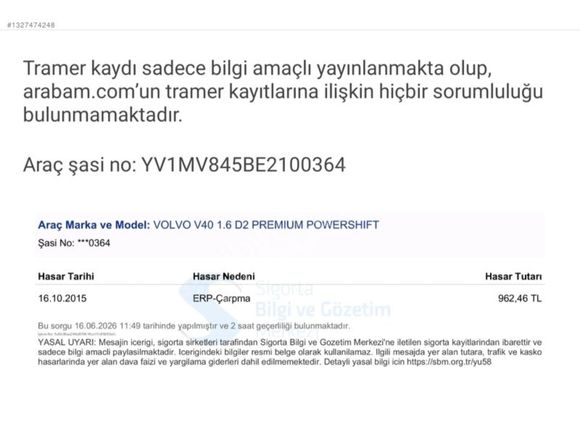 VOLVO V40 DEĞİŞEN YOK 2013 MD TERTEMİZ