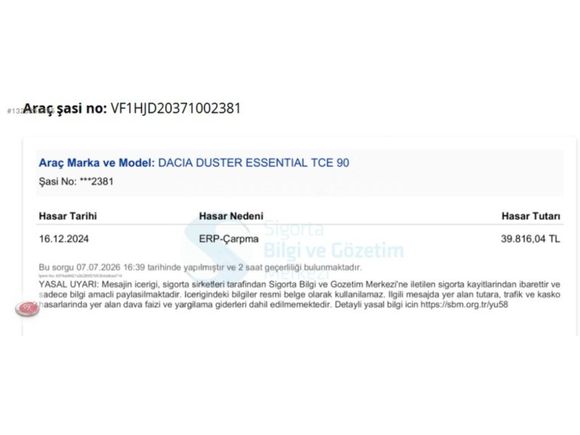 2023 DUSTER 1.0 TCE TURBO ESSENTİAL YENİ KASA