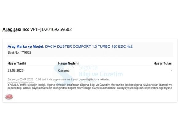 2022 DACİ DUSTER 1.3 TCE EDC 150 HP EXTRALI COMFORT