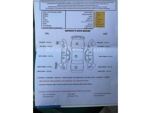 Dacia Duster 1.5 Dizel 4x4 Hatasız Boyasız