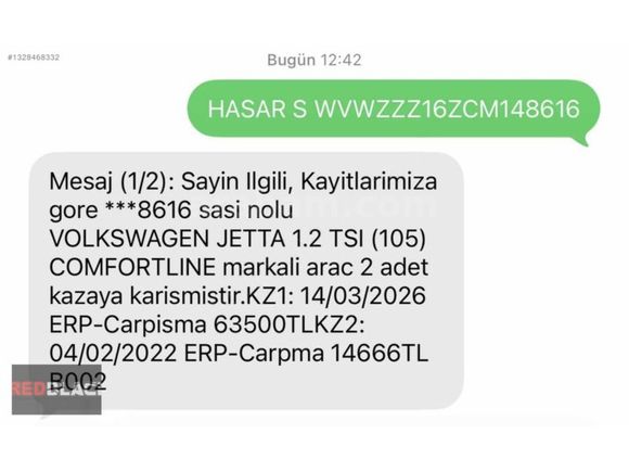 JETTA/2012/1.2TSİ/COMFORTLİNE/MASRAFSIZ