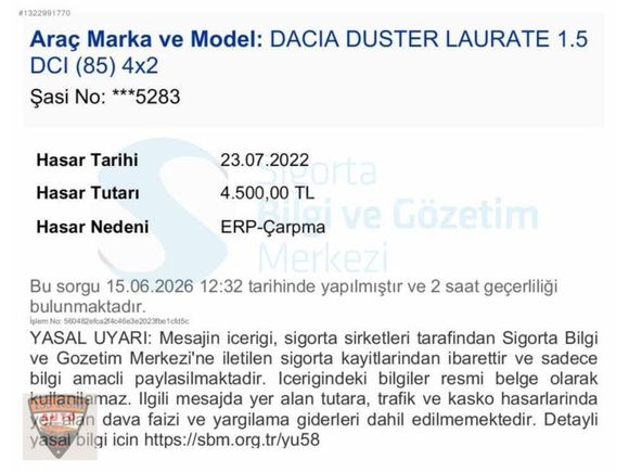 EXTRA DONANIMLI DEĞİŞENSİZ LAUREATE DUSTER 1.5 DCİ