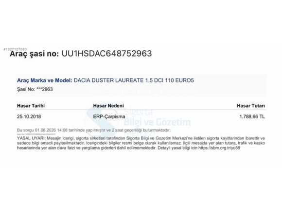 2013 MODEL 6 İLERİ 110 HP HATASIZ 1.5 DCİ DUSTER