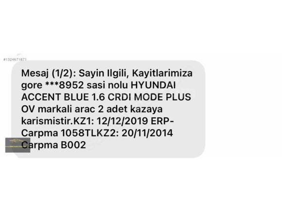 HATASIZ 2013 HYUNDAİ ACCENT BLUE 1.6 CRDI MODE PLUS 240.750 KM