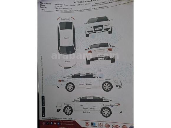 Sahibinden Toyota Corolla 1.4 D-4D Touch 2016 Model