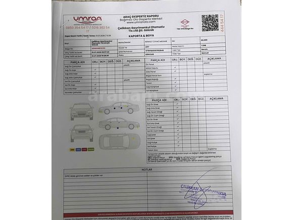 Hatasız boyasız tramersiz