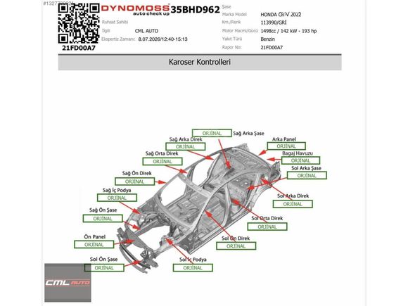 CML AUTO'DAN 2022 HONDA CR-V 1.5 VTEC EXECUTİVE 193Hp 114.000Km