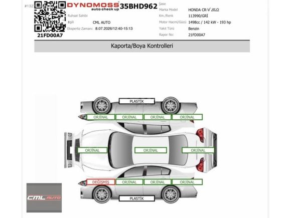 CML AUTO'DAN 2022 HONDA CR-V 1.5 VTEC EXECUTİVE 193Hp 114.000Km