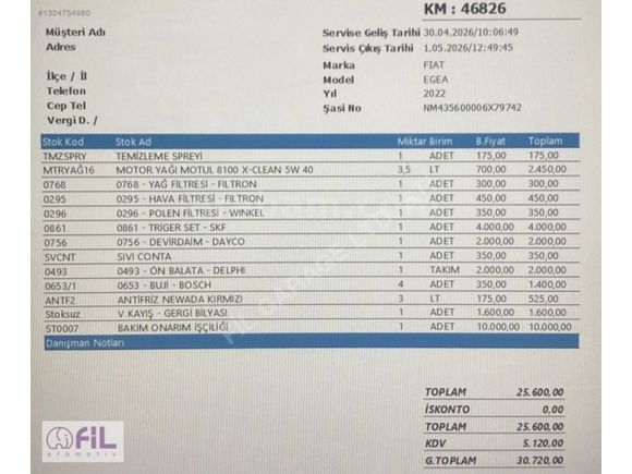 2022 Fiat Egea 1.4 Fire / Easy / KurşunGri / 50.611'KM / %20KDV