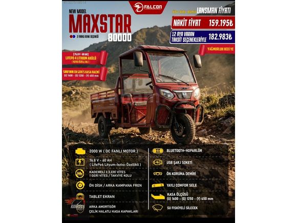 KARADAŞ MOTOR dan FALCON MAX STAR 8000 LİTYUM BATARYA