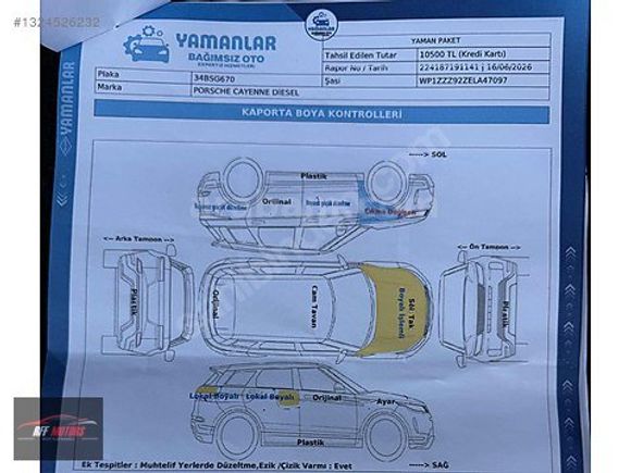 RFF MOTORSTAN 2014 CAYENNE 3.0D CAM TAVAN+PUSULA+AİRMATİC