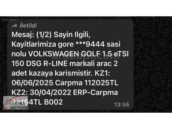 ASMİR'DEN 2022 MODEL 72.500 KM R-LİNE GOLF