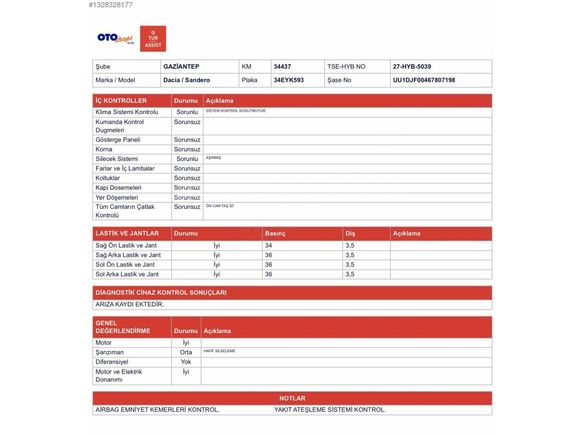 ADANZY AUTO'dan 2021M DACİA BOYASIZ 37 BİN KM